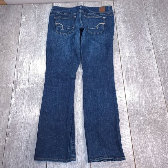 American Eagle Womens Slim Bootcut Jeans Size 6 Dark Blue Wash Stretch Pants - Picture 3 of 8